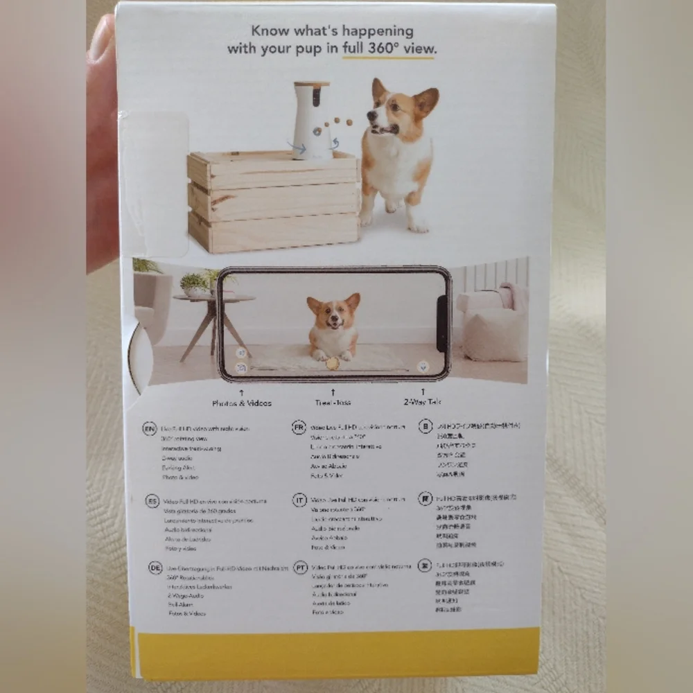 NIB Furbo 3 Dog Camera Brand New Featuring 360° View, Treat Tossing, 2-Way Talk
